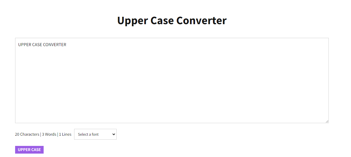 Upper Case Converter